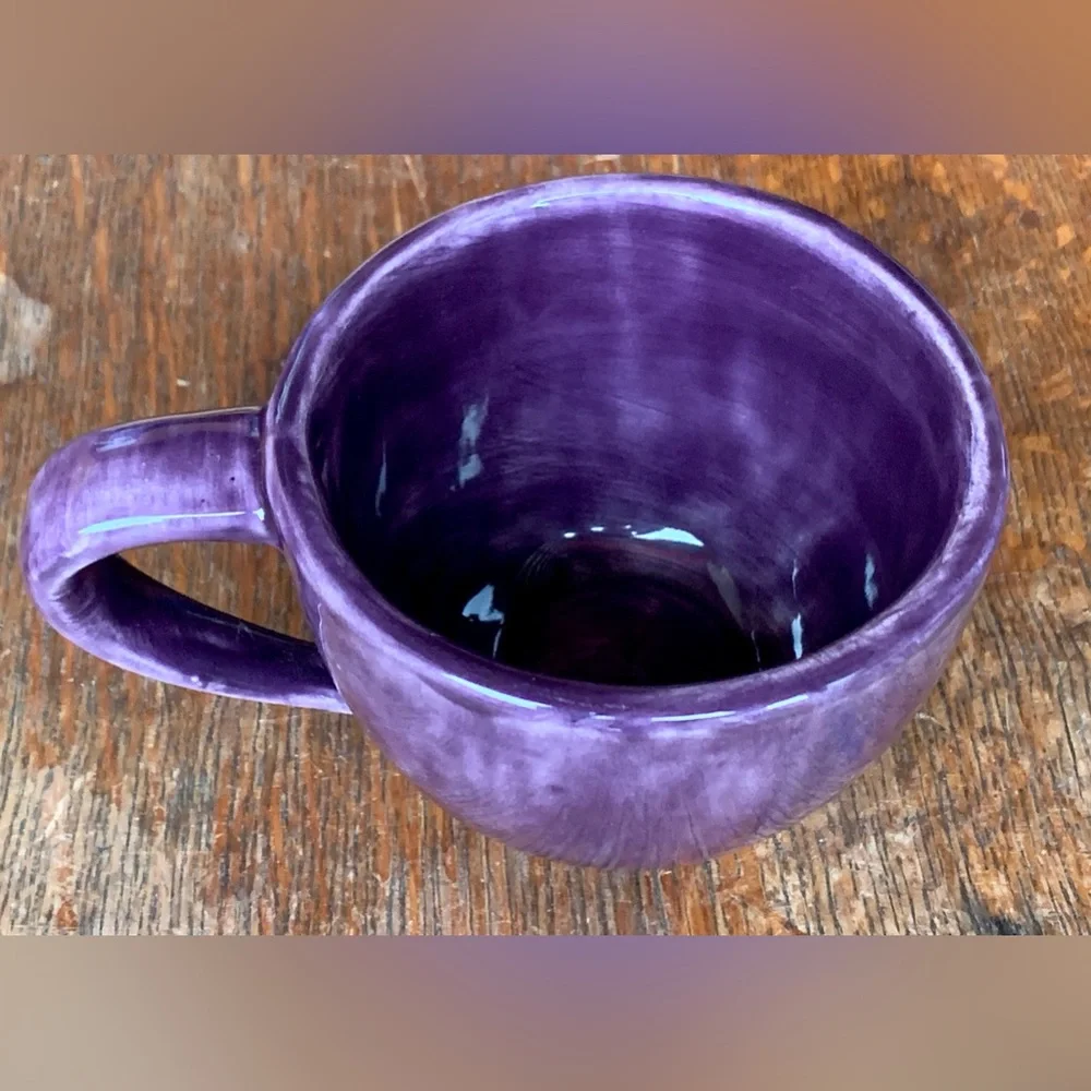 Vtg Discontinued Pottery Barn SAUSALITO Fig Purple Glazed Earthenware Mug
